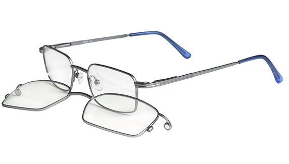 Computer glasses with magna clip