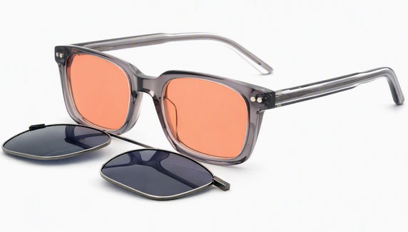 FL-41 designer glasses with Clip-On dark polarised filter