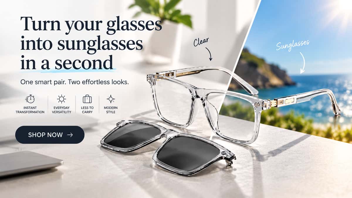 Turn your glasses into sunglasses in a second